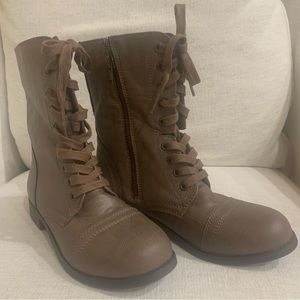 Ankle Boots lace up and zipper brown Rampage